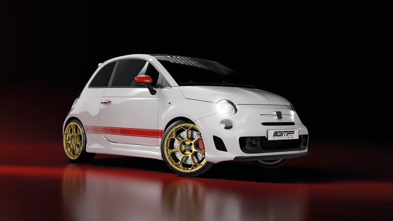 raceway banner Cerchi in lega GMP modello Raceway su vettura Fiat 500 Abarth